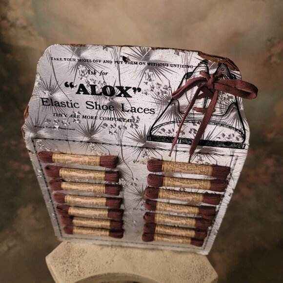 Alox Elastic Shoe Laces Store Display Card With All 14 Laces Shoe Laced on Top - Picture 7 of 9